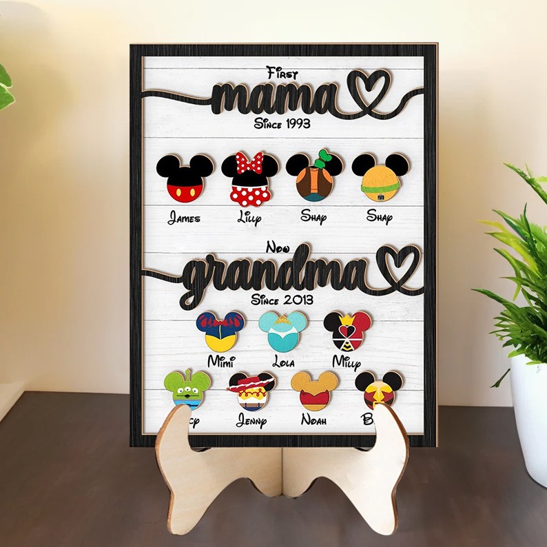 Personalized Best Mom Grandma Ever Wooden Sign,Mother's Day Gift Ideas