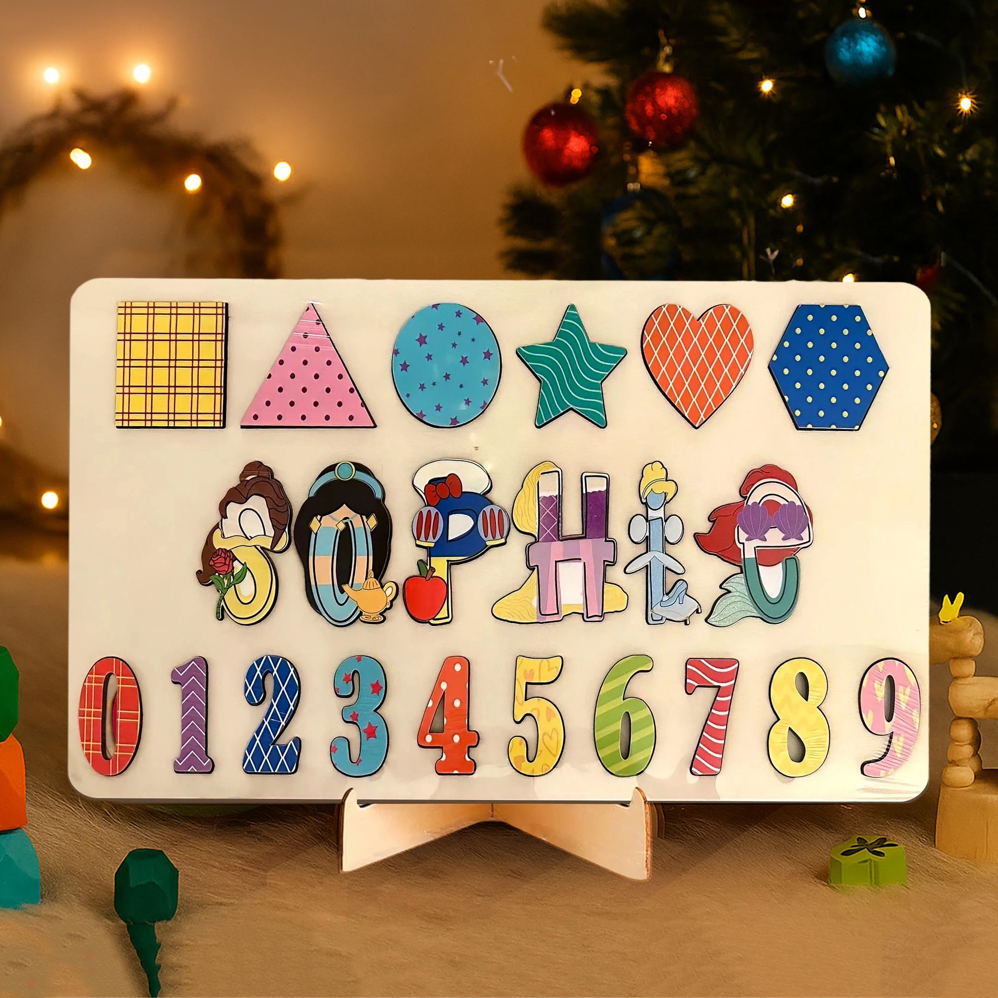 Personalized Baby Girl and Boy Gift and Wooden Handmade Name Puzzle Toy.