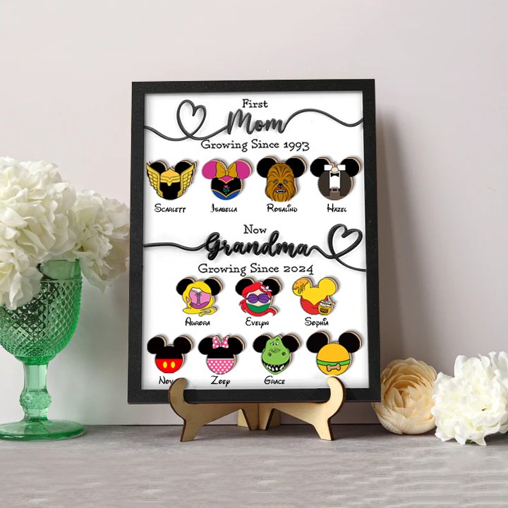 Personalized Best Mom Grandma Ever Wooden Sign,Mother's Day Gift Ideas