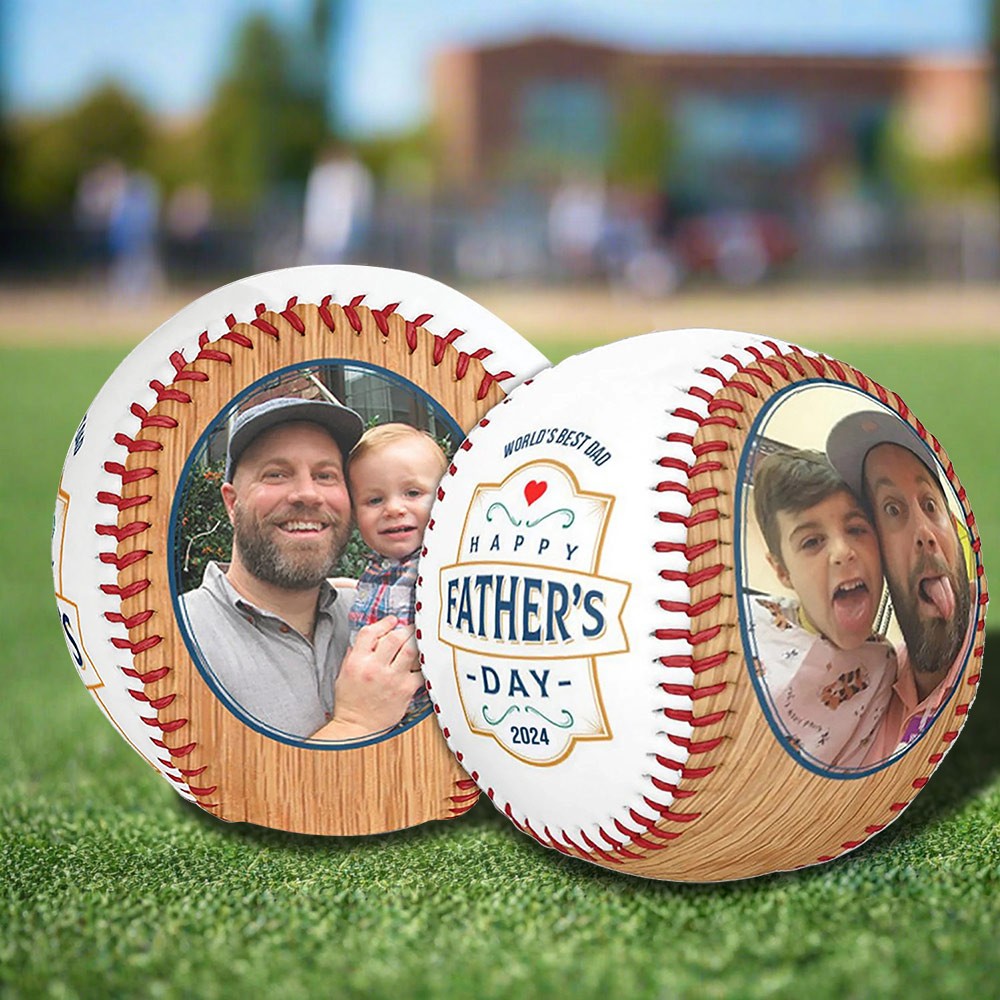 Personalized Photo Baseball,Perfect Gift Dad or Grandpa 