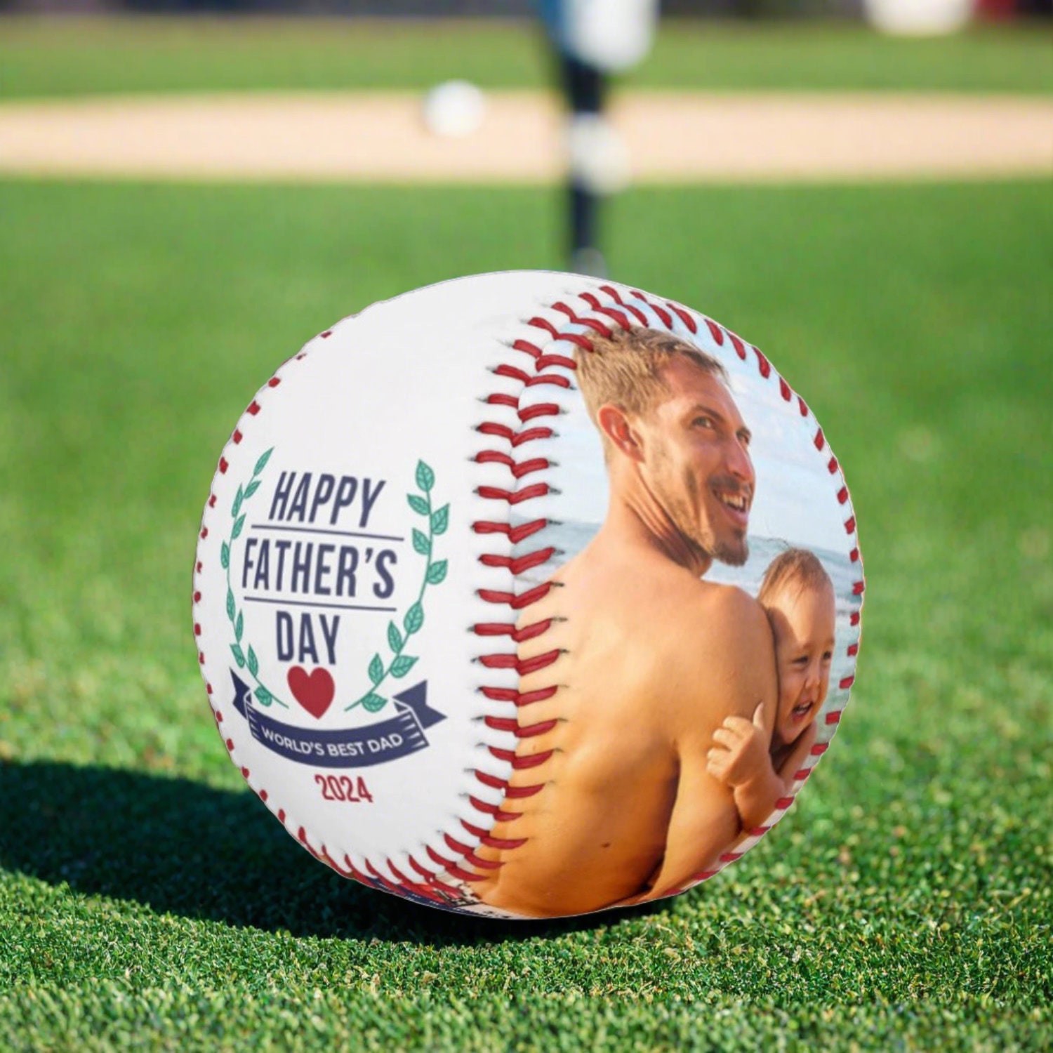 Personalized Photo Baseball,Perfect Gift Dad or Grandpa 