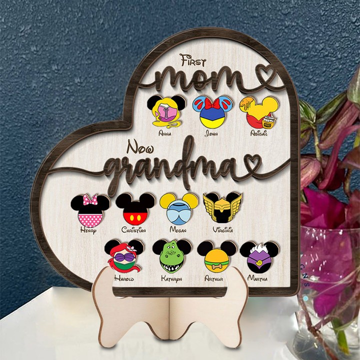 Personalized Best Mom Grandma Ever Wooden Sign,Mother's Day Gift Ideas