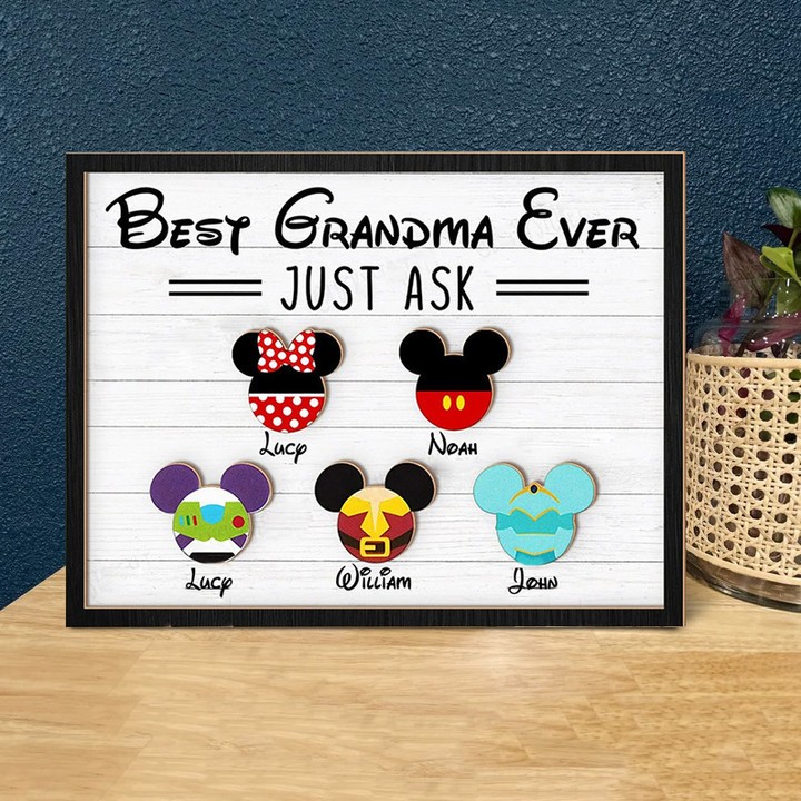 Personalized Best Mom Grandma Ever Wooden Sign,Mother's Day Gift Ideas