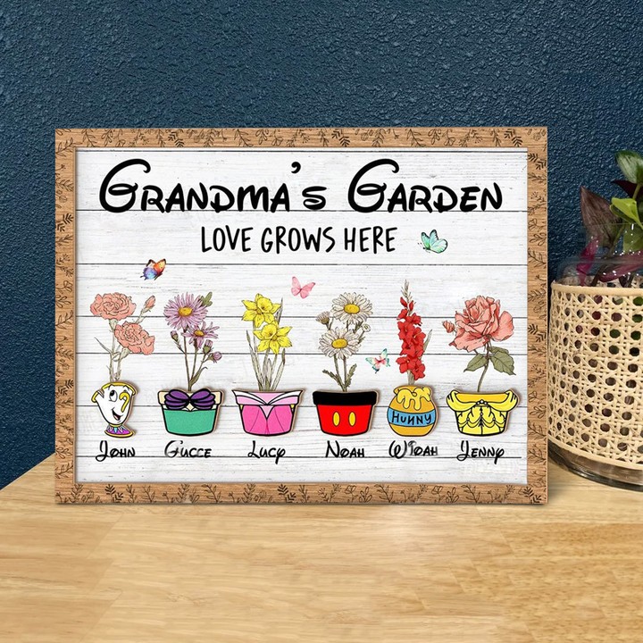 Grandma's Garden Shirt with Custom Birth Flowers and Names, Mothers Day Gift
