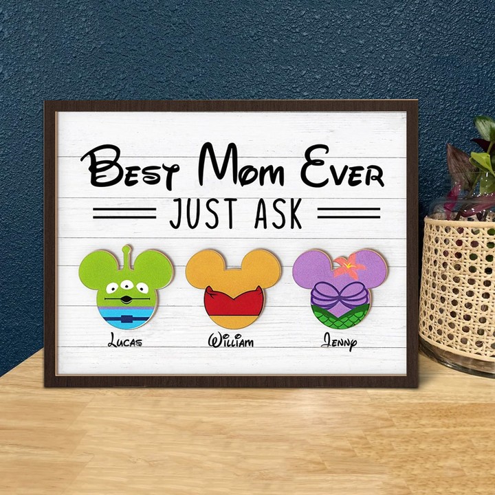 Personalized Best Mom Grandma Ever Wooden Sign,Mother's Day Gift Ideas