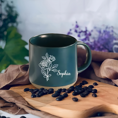 Custom Coffee Mug Birth Flower Mug,Christmas Gifts Ideas.