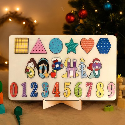 Personalized Baby Girl and Boy Gift and Wooden Handmade Name Puzzle Toy.