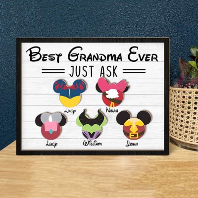 Personalized Best Mom Grandma Ever Wooden Sign,Mother's Day Gift Ideas