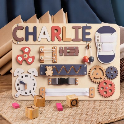 Personalized Baby Girl and Boy Gift and Wooden Handmade Name Puzzle Toy.
