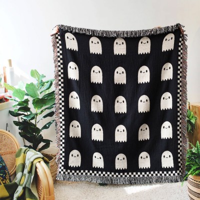 Ghosts Throw Blanket: Halloween Decor,Halloween gift.