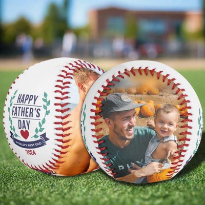 Personalized Photo Baseball,Perfect Gift Dad or Grandpa 