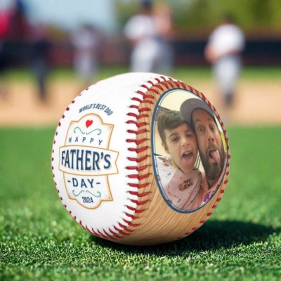Personalized Photo Baseball,Perfect Gift Dad or Grandpa 