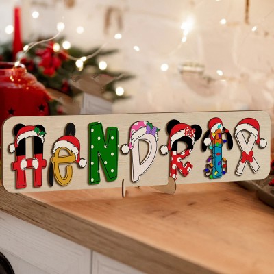 Personalized Baby Girl and Boy Gift and Wooden Handmade Name Puzzle Toy.