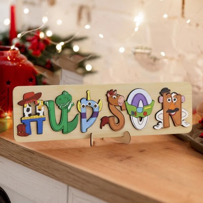 Personalized Baby Girl and Boy Gift and Wooden Handmade Name Puzzle Toy.