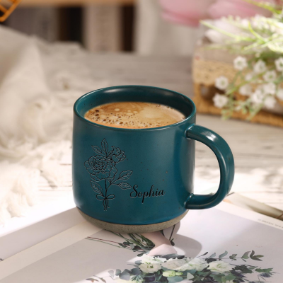 Custom Coffee Mug Birth Flower Mug,Christmas Gifts Ideas.