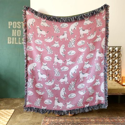 Pink Cat Blanket, Halloween Decor,Halloween gift.